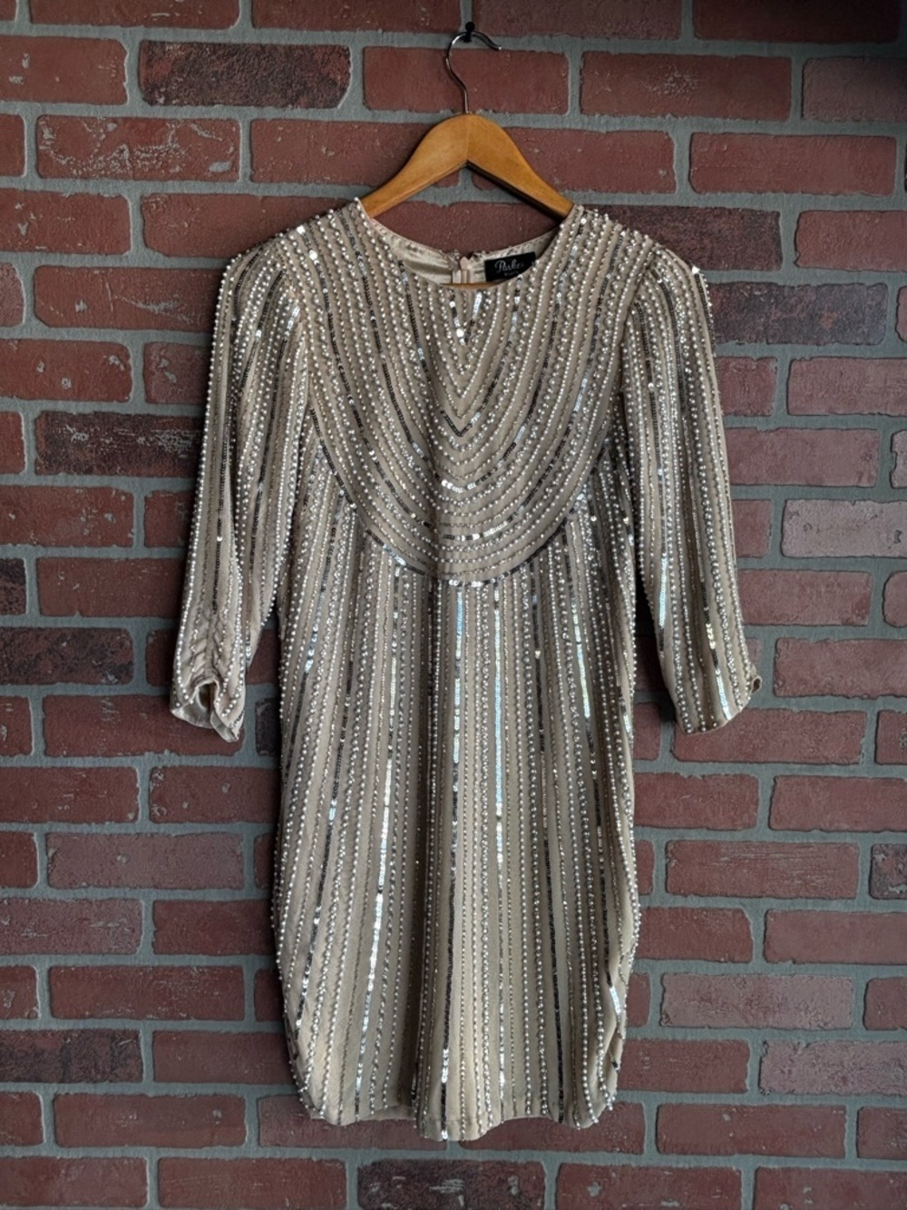 Parker Nude Beaded Evening Dress - Picture 5 of 5